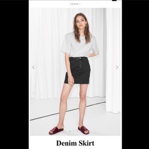 & Other Stories Black Denim Skirt
